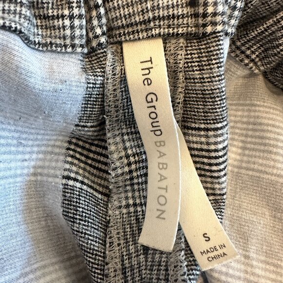 Aritzia Group Babaton Jimmy Grey Plaid Drawstring High Waisted Pants - Picture 5 of 5